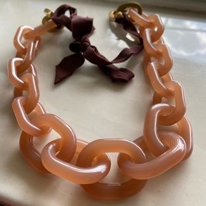 ❤️EUC JCREW Chunky Honey Gold Link Tie Necklace